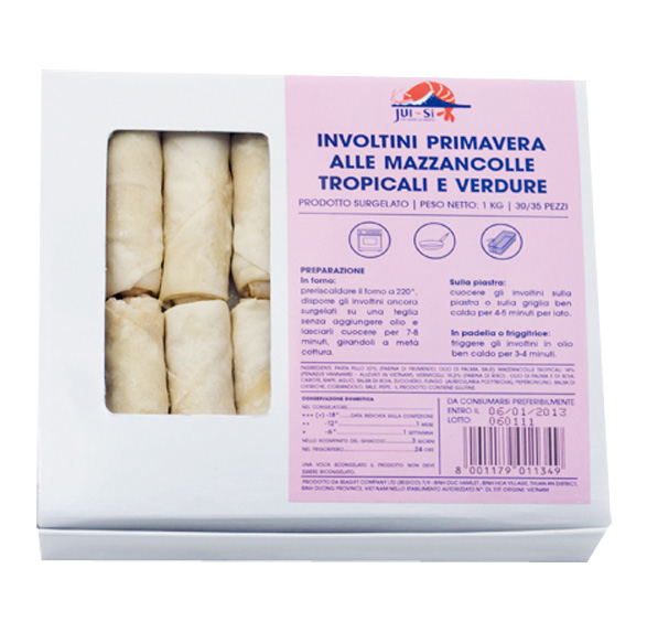 Involtini primavera alle mazzancolle tropicali e verdure